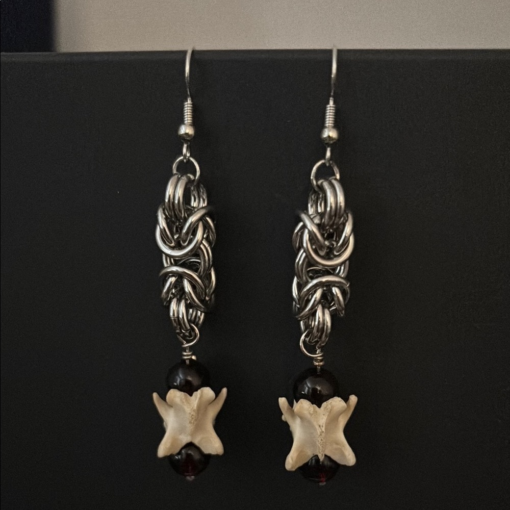 Elegant Silver and Black Earrings
